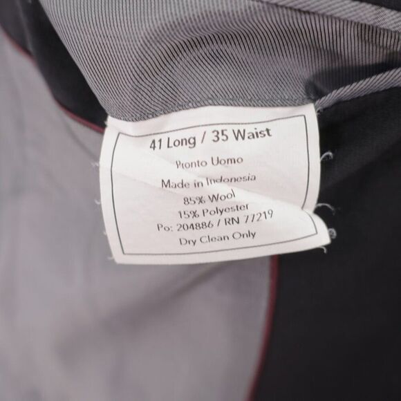 Pronto Uomo Wool Gray 2 Piece Suit 40R 36 / 33 Mid Rise Flat Front 2 Button Line - Picture 12 of 14